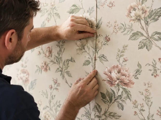 Eijffinger behang wordt naadloos aangebracht door een vakman van Uwnieuwbouwwoning.nl.